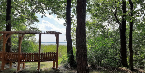 Рибалка на озері у заповіднику «Лісове затишшя» у Волинській області