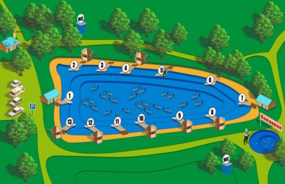 Схема Озеро Фартовая рыбалка