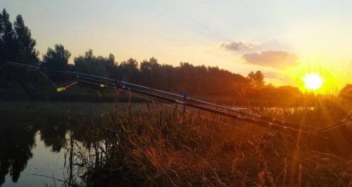 Рыбалка на водоеме в селе Бобровке Харьковской области